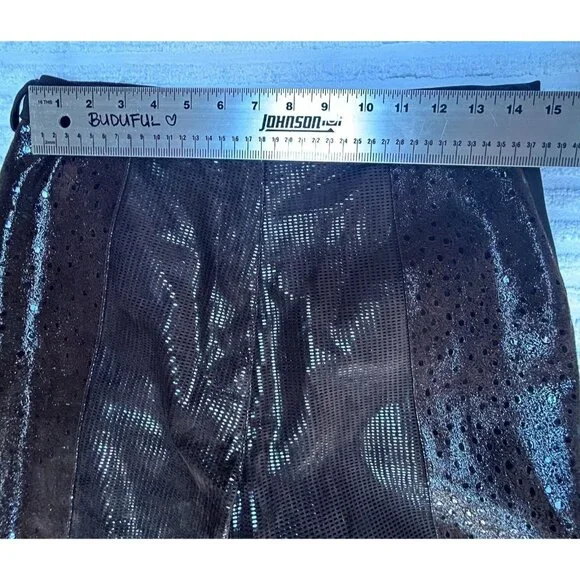 Vintage Mitchie's Matching High Rise Suede Patchwork Straight Leg Pants XL Brown - Picture 5 of 9